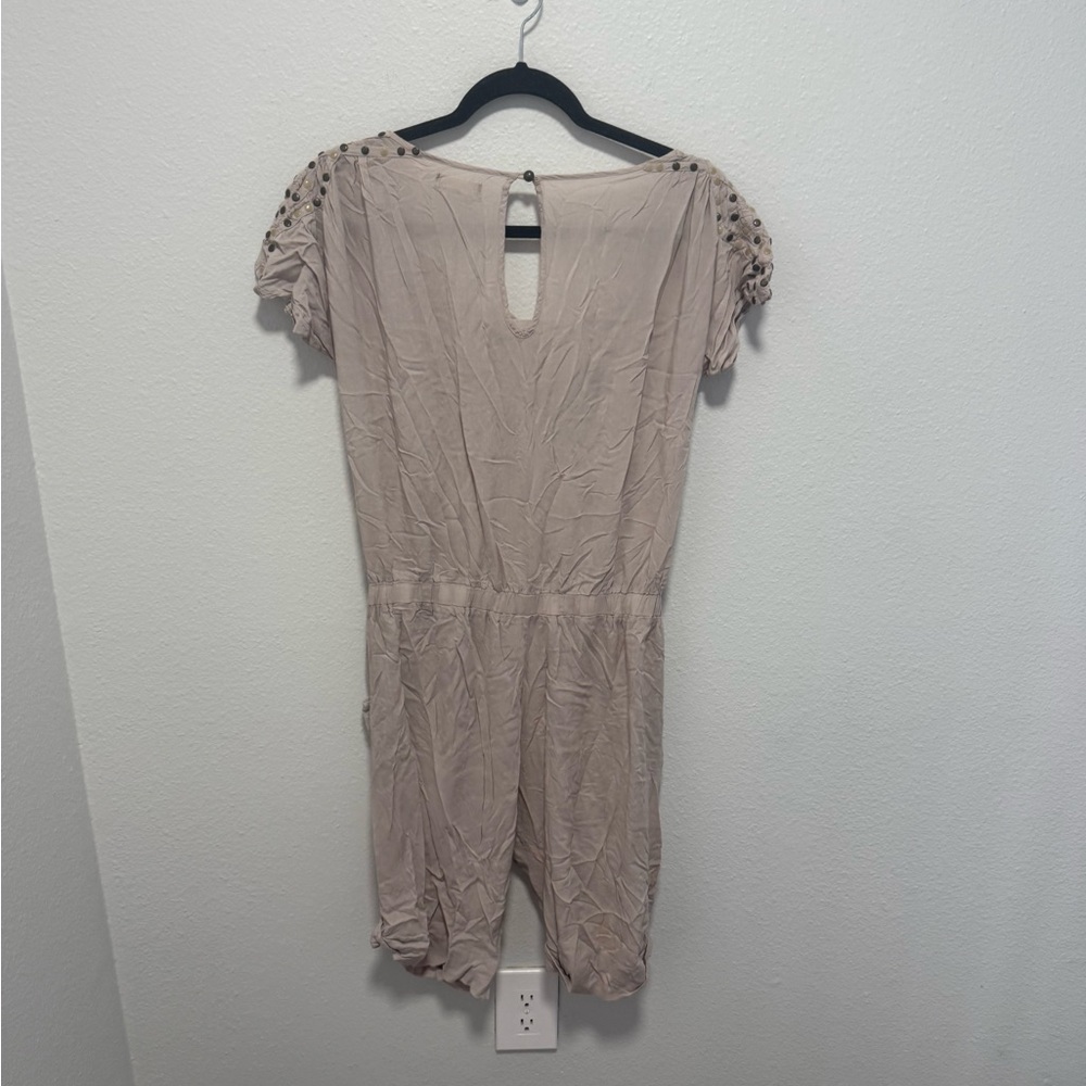 Moon Collection Light Beige Studded Romper Size Small - Picture 2 of 5